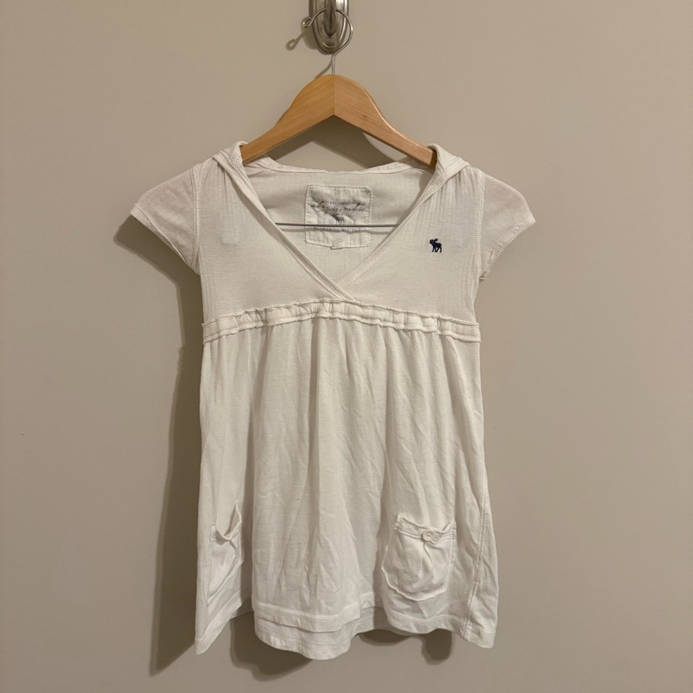 Abercrombie & Fitch vintage hooded ribbed babydoll short sleeve top